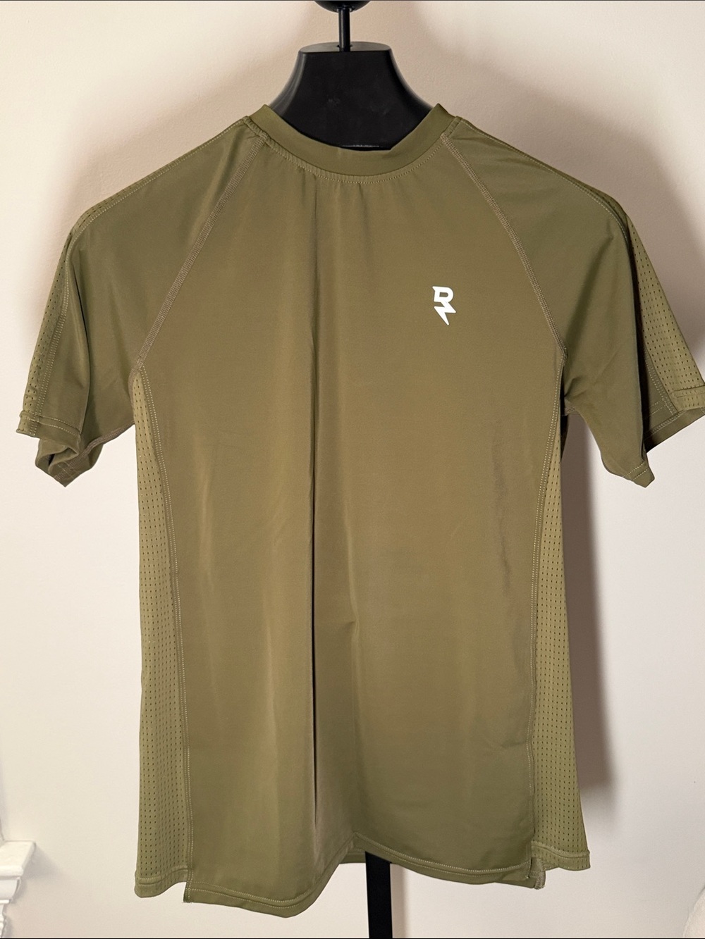 Men's RZIST Olive Green Short Sleeve Gym Top
